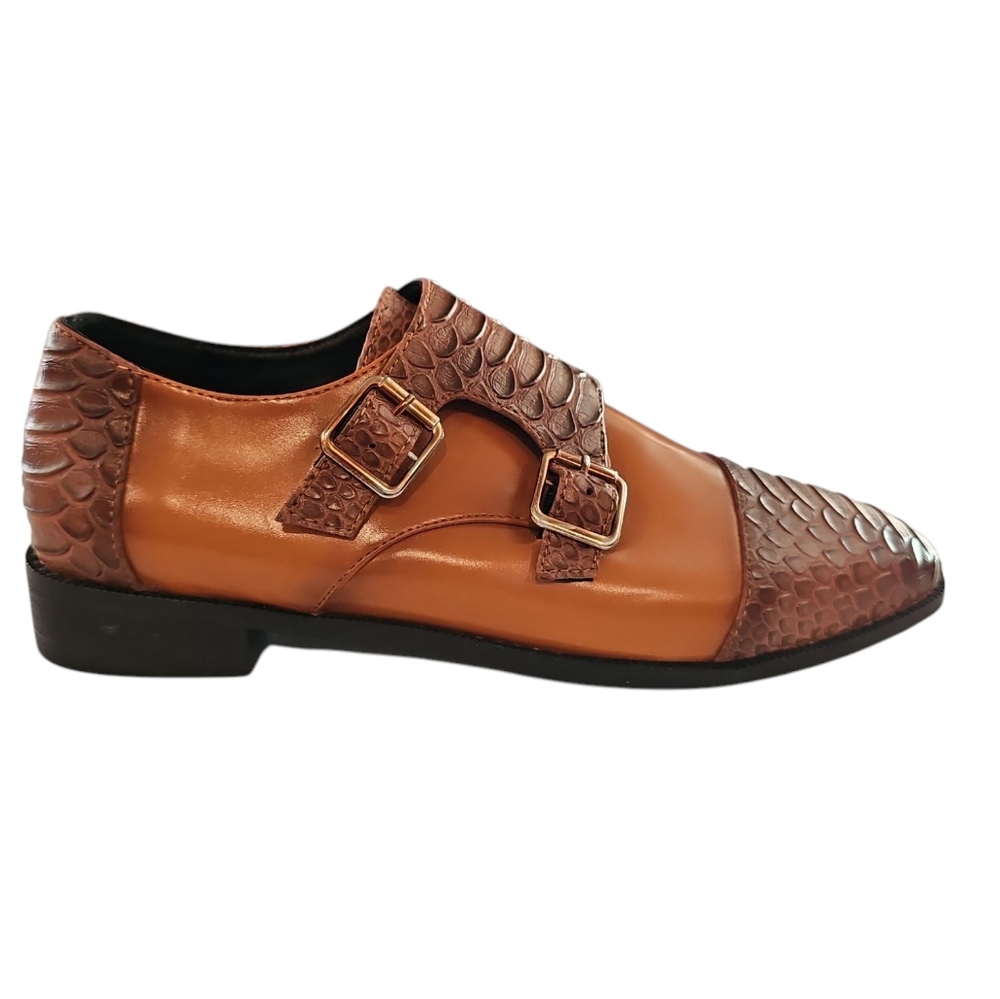 Mens Attractive Dress Derby Loafers. Double Monk Strap Shoes. Pre-Owned.